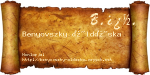 Benyovszky Áldáska névjegykártya